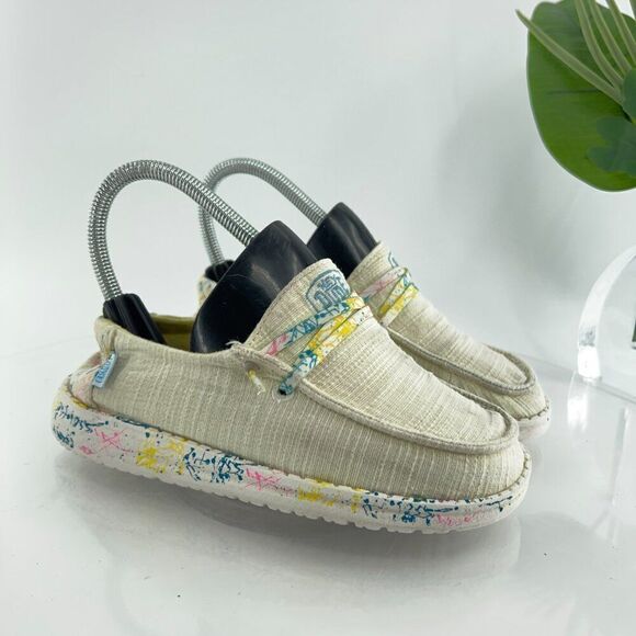Hey Dude Wendy Youth Girls Size 1 Sugar Vibes Yellow Slip On Shoes Sneakers - Picture 1 of 13